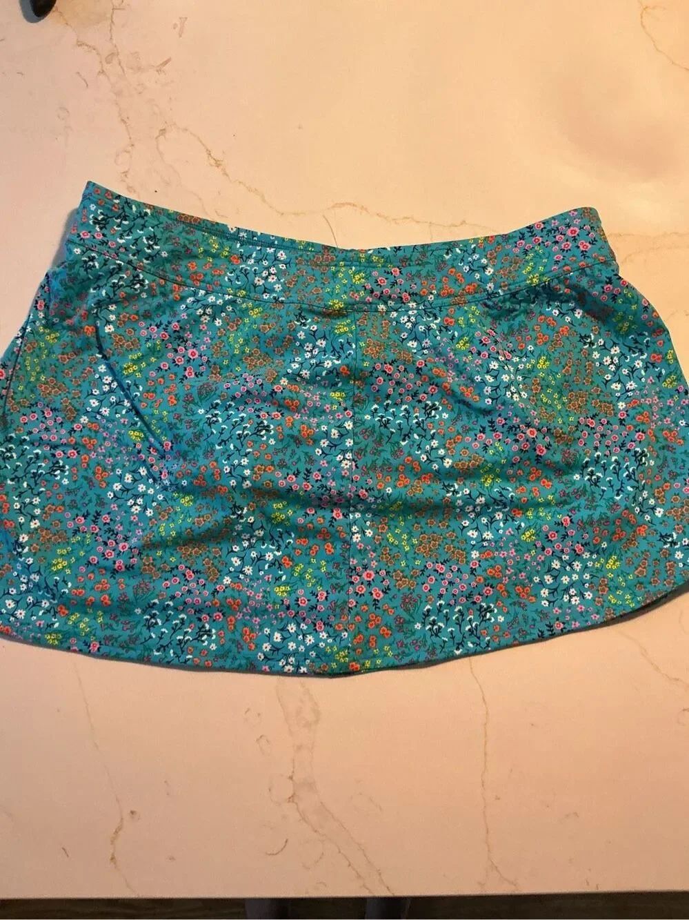 Lands End Aquatic Floral Swim Skirt Skort Sz 18 Water or Activewear